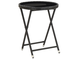 Tea Table, Tea Tables Vidaxl Preto Rattan / Vime (n/a)