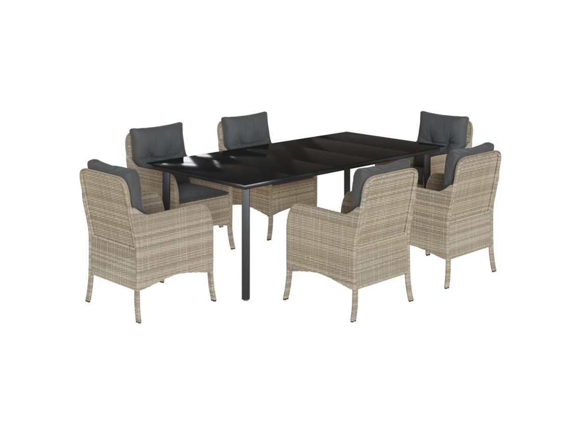 Garden Dining Set, Garden Dining Sets Vidaxl Cinzeto Rattan / Vime (200 Cm Table Length)