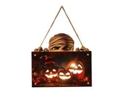 Placa Decorativa de Halloween com Design de Abóbora Iluminada para Interior e Exterior LAXISCREED
