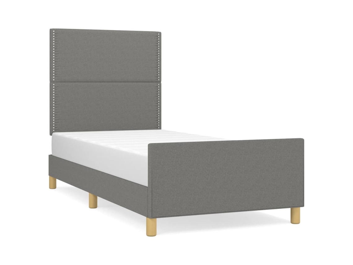 Bed Frame With Headboard, Bed Frames With Headboards Vidaxl Cinzeto Tecido (90 X 200 Cm)