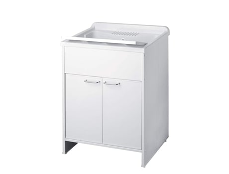 Armário com Lavatório Moderno Branco com 2 Portas 60X50Cm 9002K NEGRARI