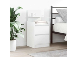 Vidaxl Mesa De Cabeceira Com 2 Gavetas 38x34x80 Cm Branco