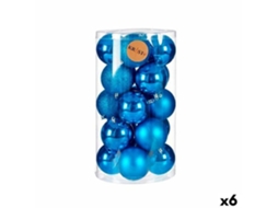 Bolas De Natal Não Especificado Conjunto De 6 Plástico Azul 8 Cm Resistente E Duráveis*