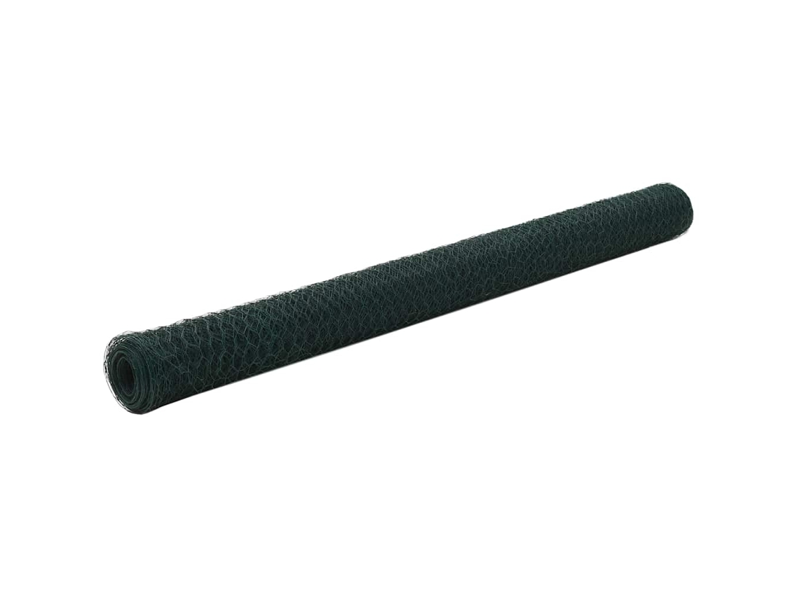 Vidaxl Cerca Arame Galinheiro 25x1,5 M Aço C/ Revestimento Pvc Verde
