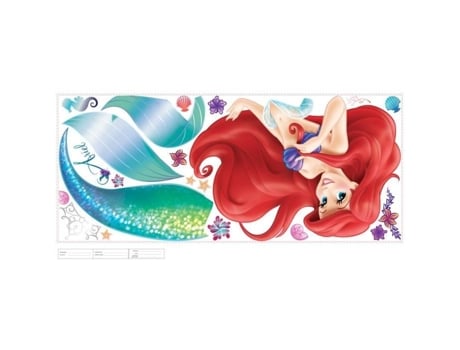 Adesivo Gigante Roommates Disney A Pequena Sereia Ariel 98x80cm Reposicionável Vinil