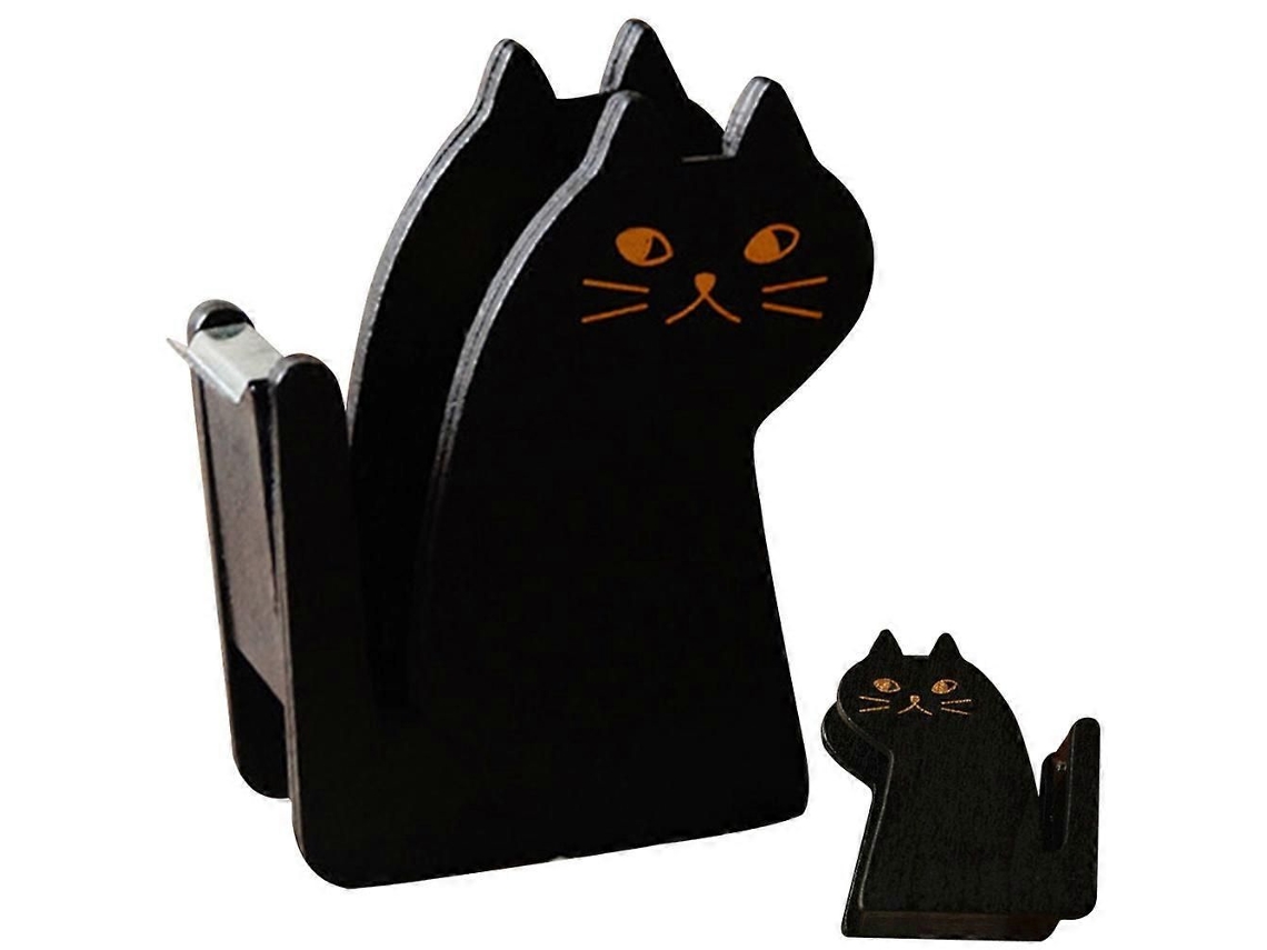 Dispensador de Fita Adesiva em Formato de Gato Fofo, Feito de Madeira, Ideal para Uso no Escritório . GOKOCO (2 Unidades)