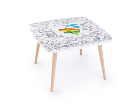 Mesa LES DRÔLES DE BOUILLES Madeira - 60 x 60 x 40 cm)