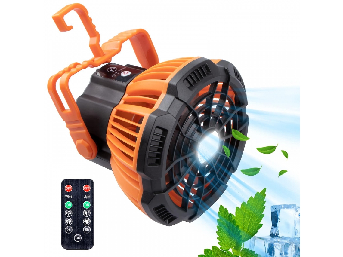 Ventilador Com Lanterna Led Para Barraca