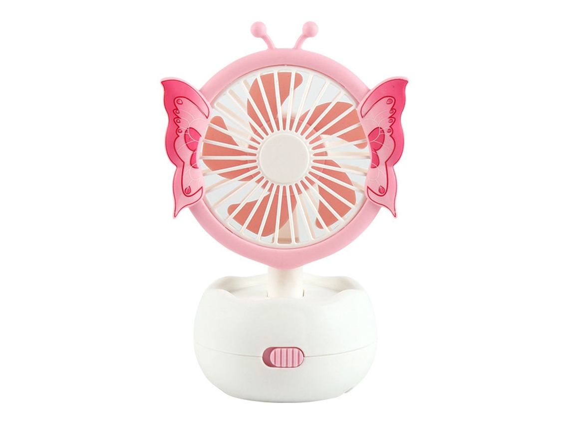 Ventilador Mini Usb Portátil Rosa Borboleta para Crianças