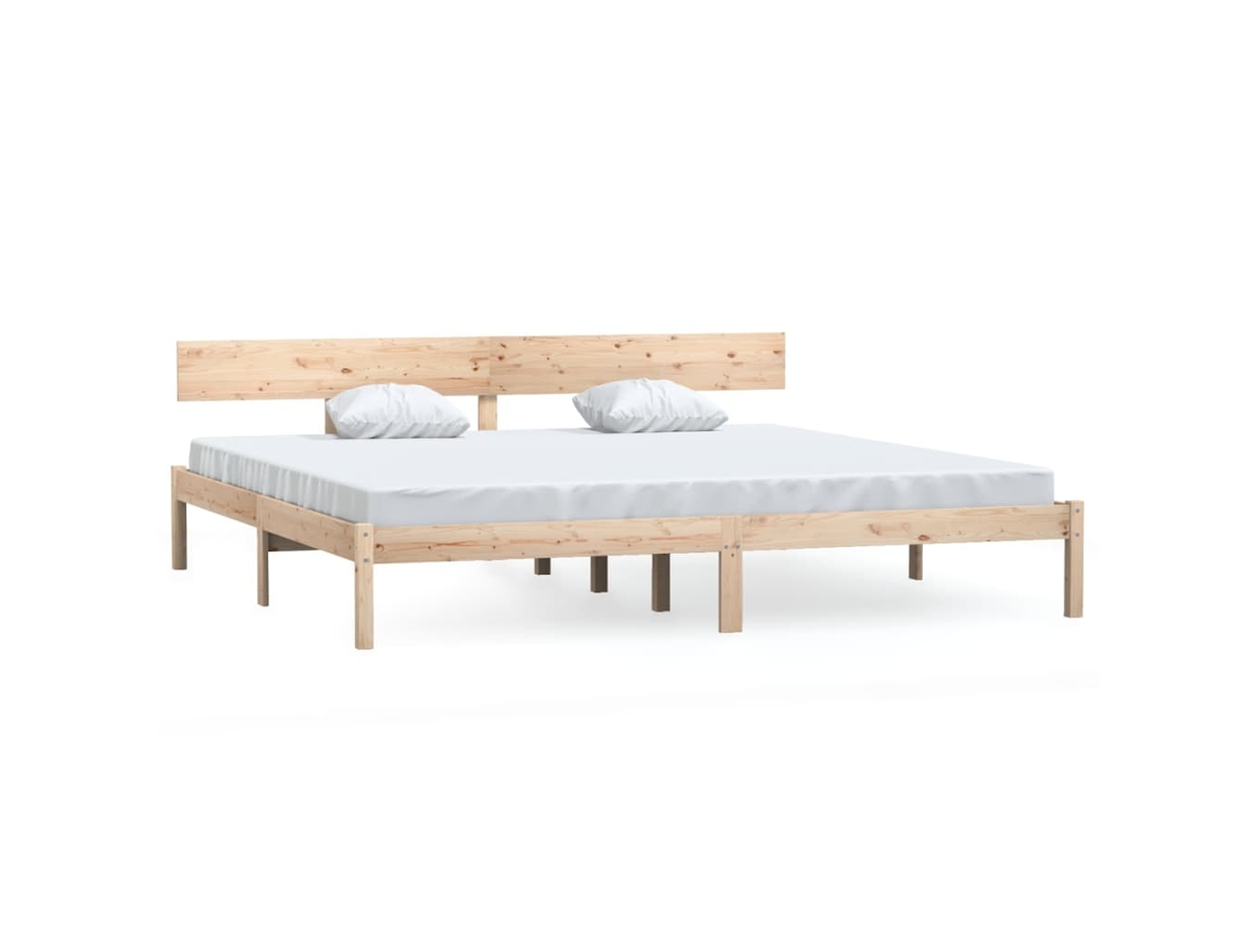 Bed Frame, Bed Frames Vidaxl Marrom Madeira De Pinho (200 X 200 Cm)