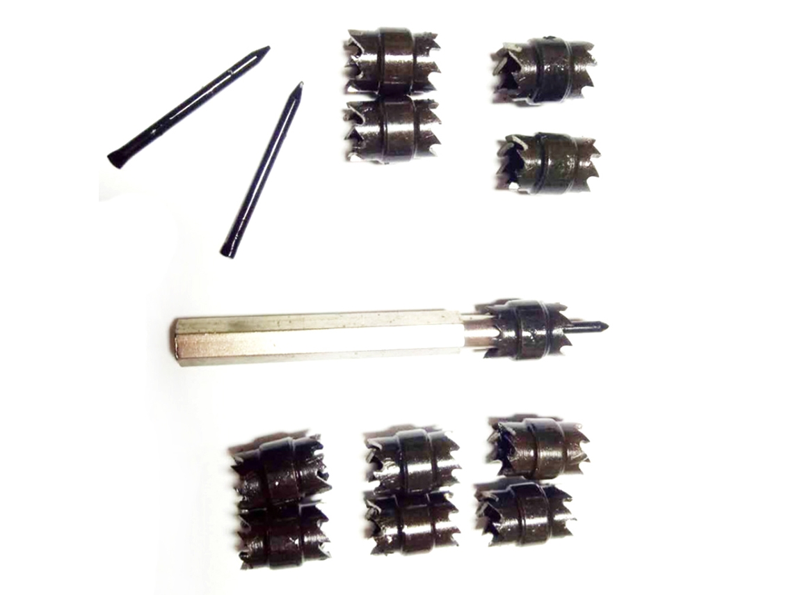 Conjunto de 13 Brocas de Aço Rápido para Ponta de Solda, com Dupla Furação, para Remoção de Juntas Soldadas.