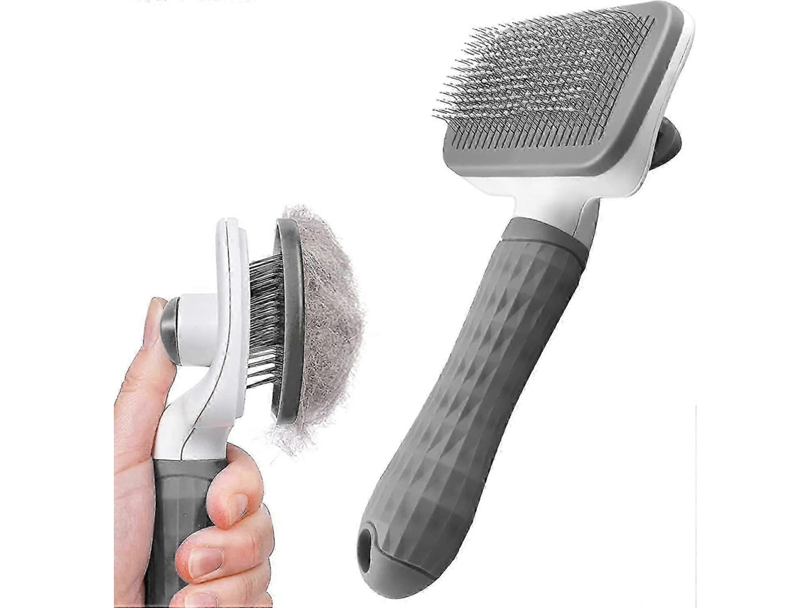 Escova Para Cães E Gatos Com Limpeza Automática, Acompanha Presente.-sdcy