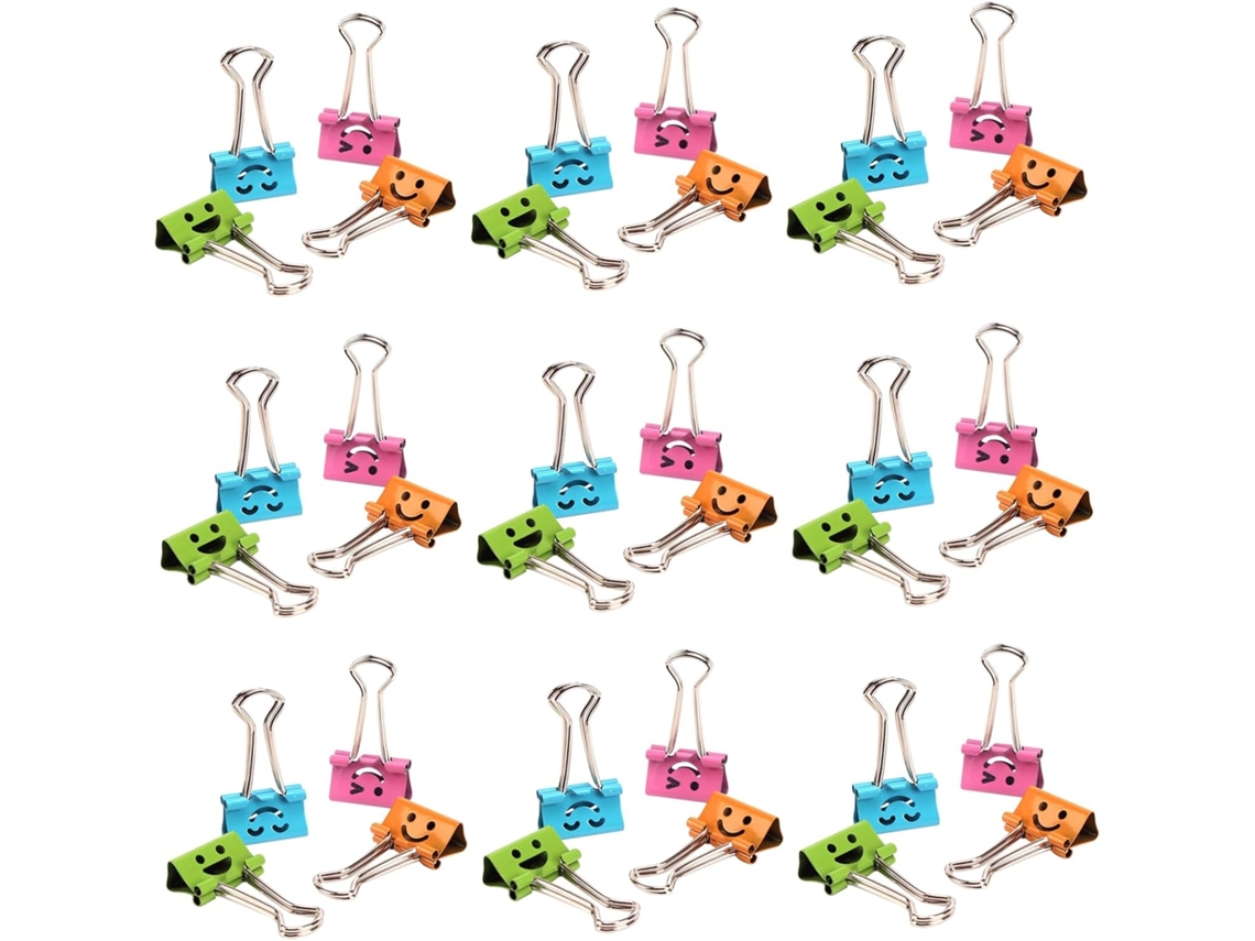 Clips De Metal Reforçados Com Forte Poder Fixação, 40 Unidades, Design De Carinha Sorridente, Para Uso Prolongado, Cor