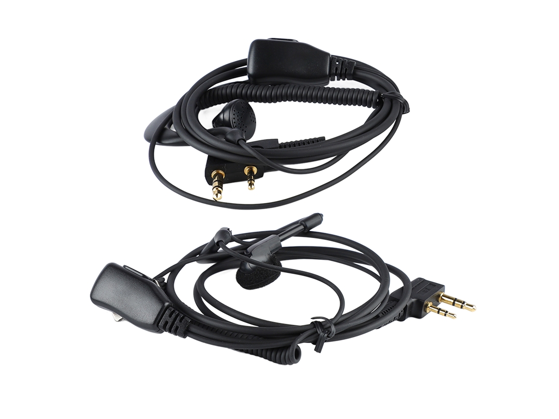 2pcs Cabo De Fone De Ouvido Para Rádio Walkie Talkie Com Microfone Hd Integrado E Mola