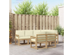 Vidaxl Conjunto De Sofás Para Exterior 7 Unid. Branco E Creme