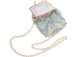 Bolsa De Ombro Feminina Bordada À Mão, Pequena Bolsa Estilo Vintage Azul Com Bolso Para Celular E
