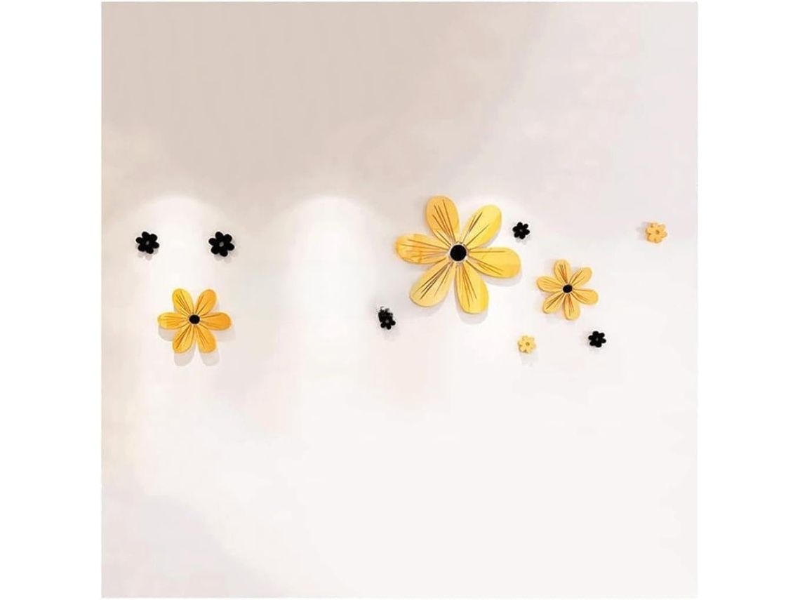 Adesivos de parede 3D com flores, adesivos de parede 3D em acrílico para sala de estar, sofá, parede atrás da TV, quarto, cabeceira, adesivos de parede.