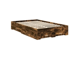 Estrutura da Cama com Cabeceira Carvalho Defumado 120x200 cm MAISON EXCLUSIVE