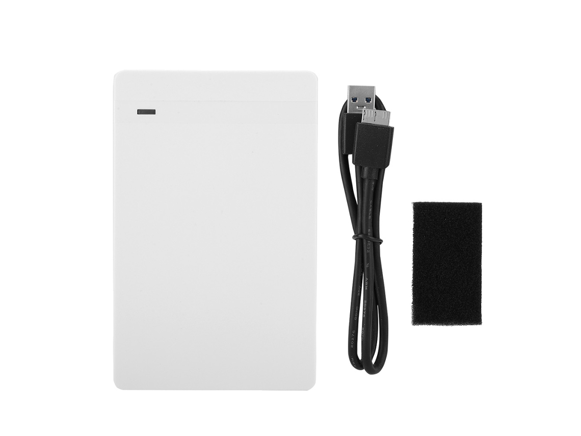 Enclosure Portátil Para Disco Rígido De Laptop Ssd Hdd De 2,5" Usb 3.0 Sata 6gbps (branco)