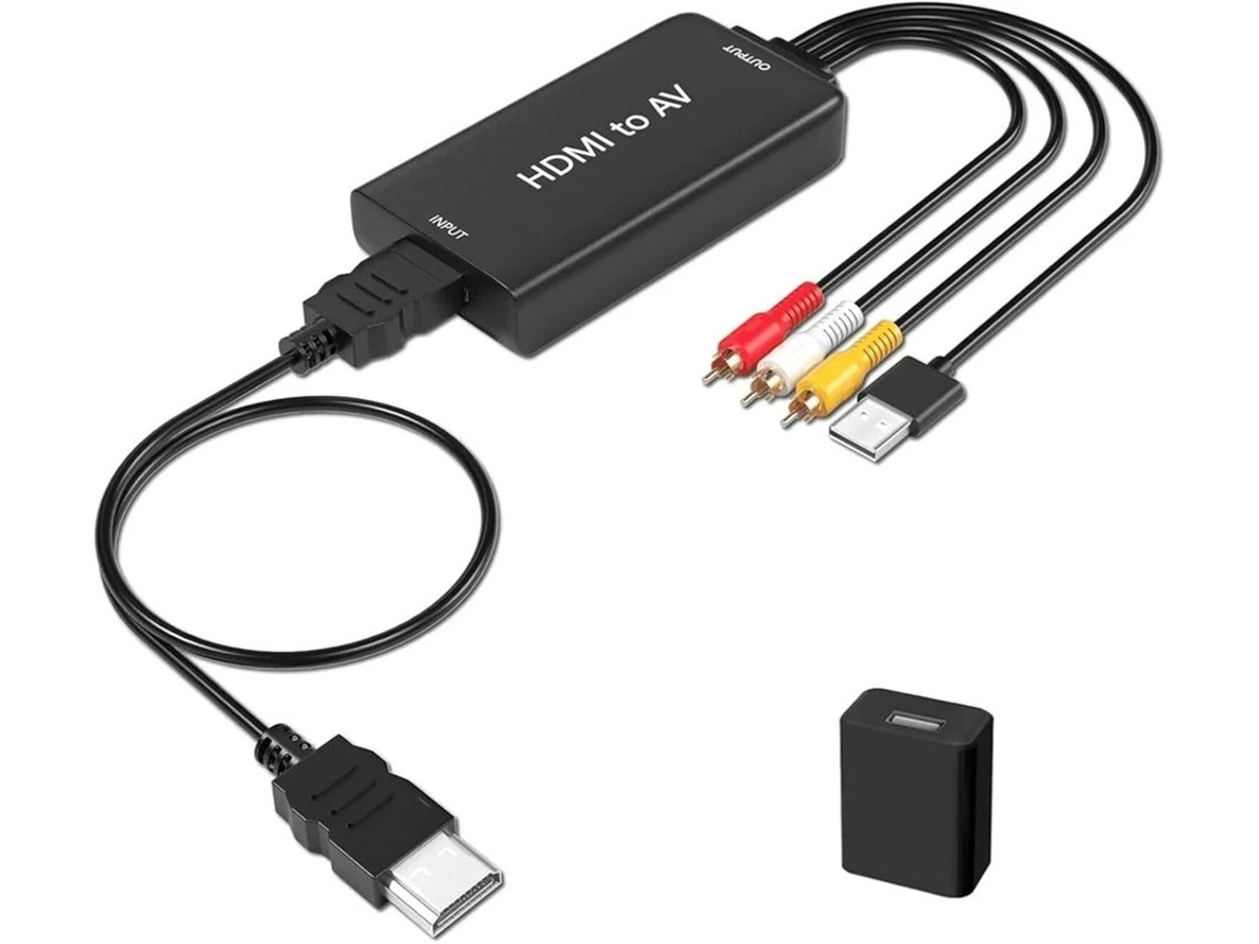 1080p Mini Hdmi Para Av 3rca Cvbs Composto Adaptador Pal/ntsc Compatível Pc/laptop, Ps3/ps4, Tv, Stb, Vhs, Blu Ray, Dvd Yizhood