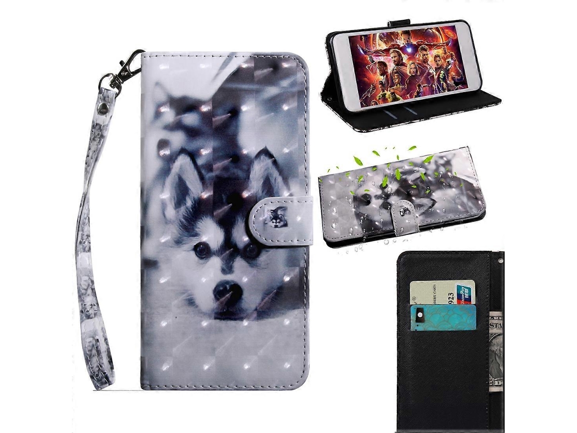 Capa Horizontal Dobrável Em Tpu + Couro Pu Com Padrão De Pintura 3d Colorido, Suporte, Compartimentos Para Cartões E Carteira Para Huawei Honor 8a Pro