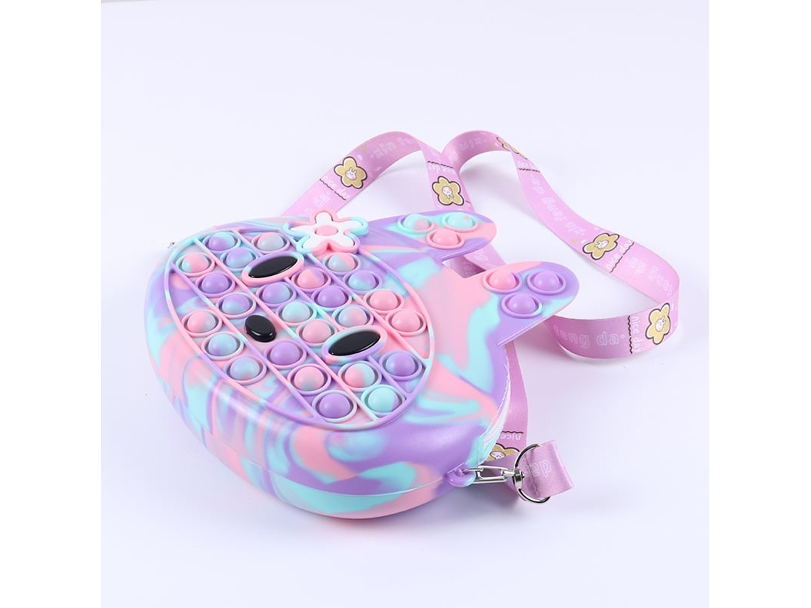 Bolsa Transversal Pop com Brinquedos Anti, Stress, Bolsa de Ombro em Formato de Coelho com Mini Brinquedos Sensoriais BRILVIBERA