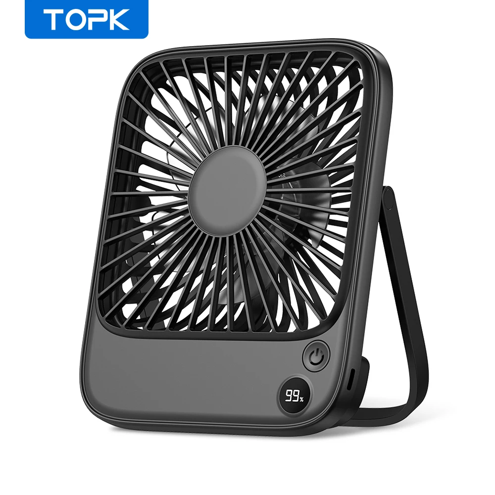 (preto 5000mah) Mini Ventilador Portátil Ultrafino De 5000mah Com Usb