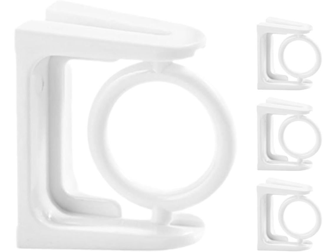 Vicasky Conjunto De 4-ganchos Para Varão Cortina Sem Pregos, Suportes De Plástico Para Varão Cortina, Resistentes E