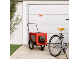 Vidaxl Reboque Bicicleta P/ Animais Tecido Oxford/ferro Laranja/preto