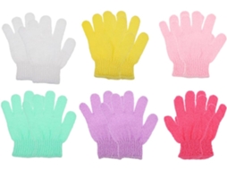 Conjunto de 12 esponjas esfoliantes de nylon, altamente flexíveis e elásticas.