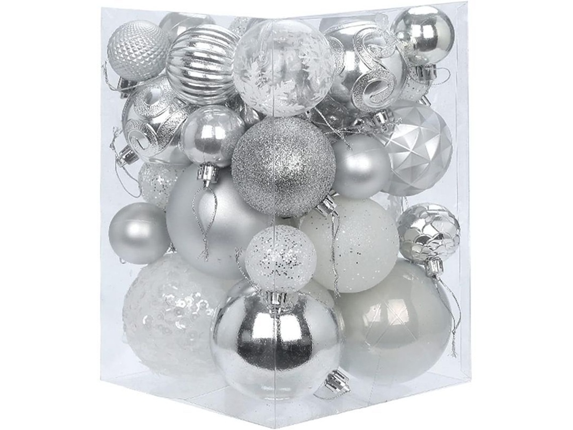 36pcs Bolas Navideñas De Plástico Inquebrantables Decoración Árbol Navidad Fiesta