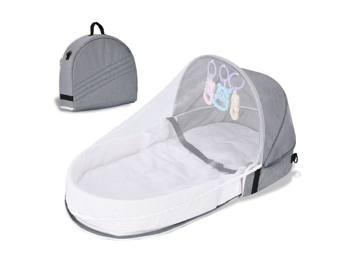 Lit De Voyage Flexível E Portátil, Lit Bébé Multifonctionnel 3 Em 1, Saco Para Dois Com Moustiquaire Et Rangement, Lit De Voyage