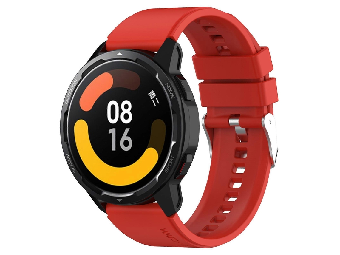 Pulseira De Silicone Com Ponta Saliente E Fivela Prateada Para Samsung Galaxy Watch Active 40mm 20mm