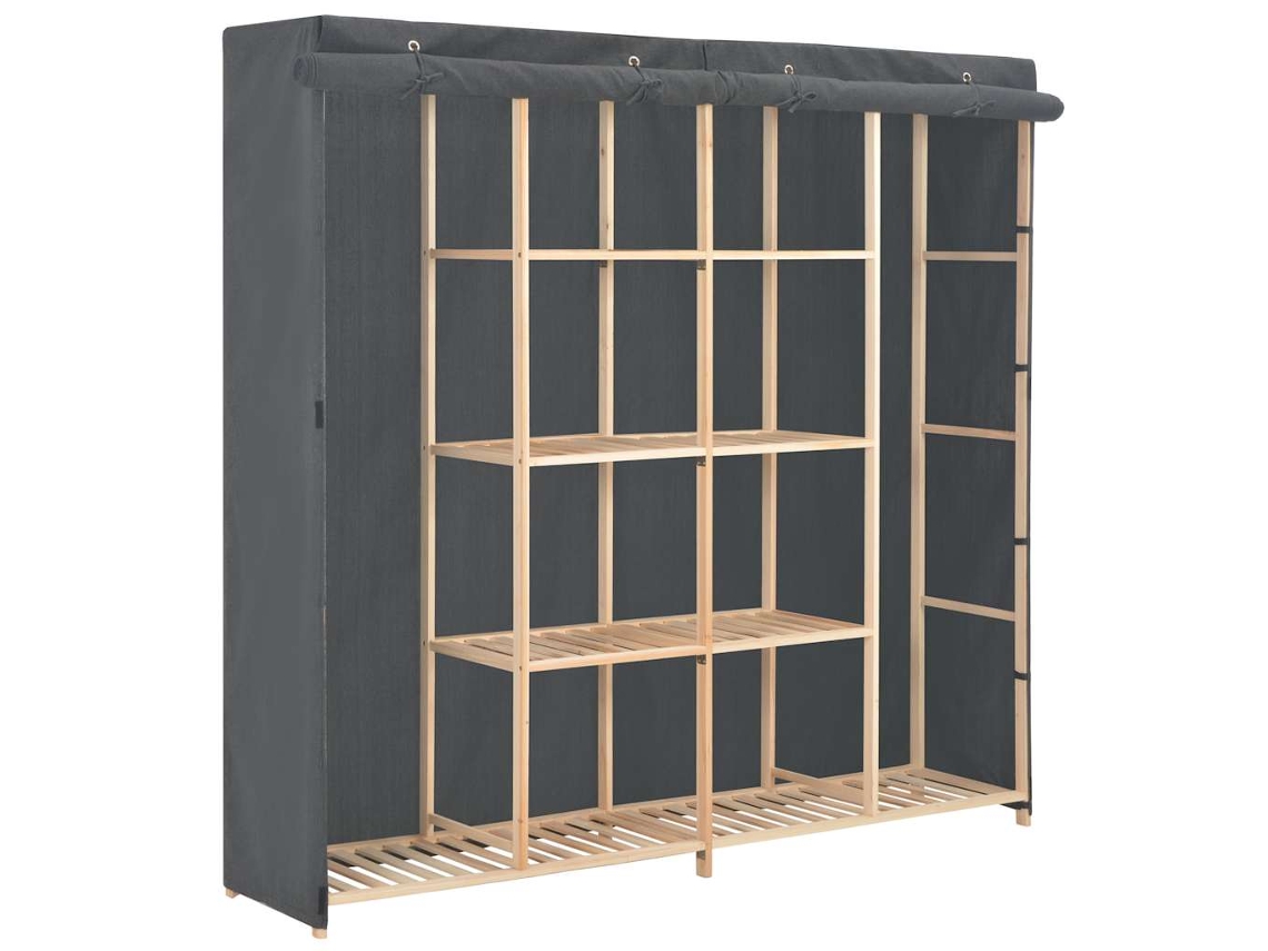 Vidaxl Roupeiro 173x40x170 Cm Tecido Cinzento