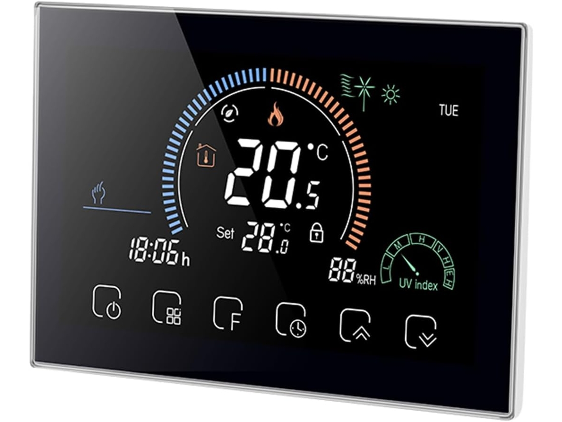 Termostato Inteligente Com Visor Completo E Controlador De Aquecimento Programável.