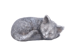 Lápide Memorial Pet Resina Resistente Jardim Gato Cor Pedra