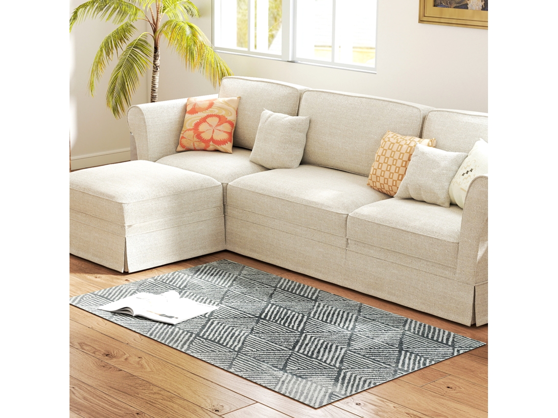 Carpete Cinza Escuro 150x80cm (lavável, Estilo Moderno)