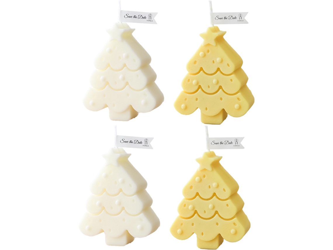 Velas de Natal Decoração Presentes Árvore de Natal Velas Celebração Sazonal de Natal Velas para Decoração de Mesa
