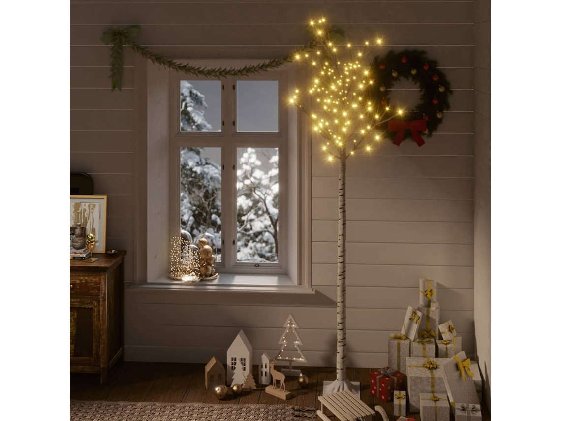 Vidaxl Árvore De Natal 220 Leds Salgueiro Int./ext. 2,2m Branco Quente