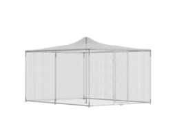 Galinheiro Para Exterior Grande 4x3x1,97 M 12 M² De Aço Galvanizado Com Porta Com Fecho Duplo Prateado