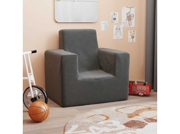 Vidaxl Sofá Infantil Pelúcia Macia Antracite