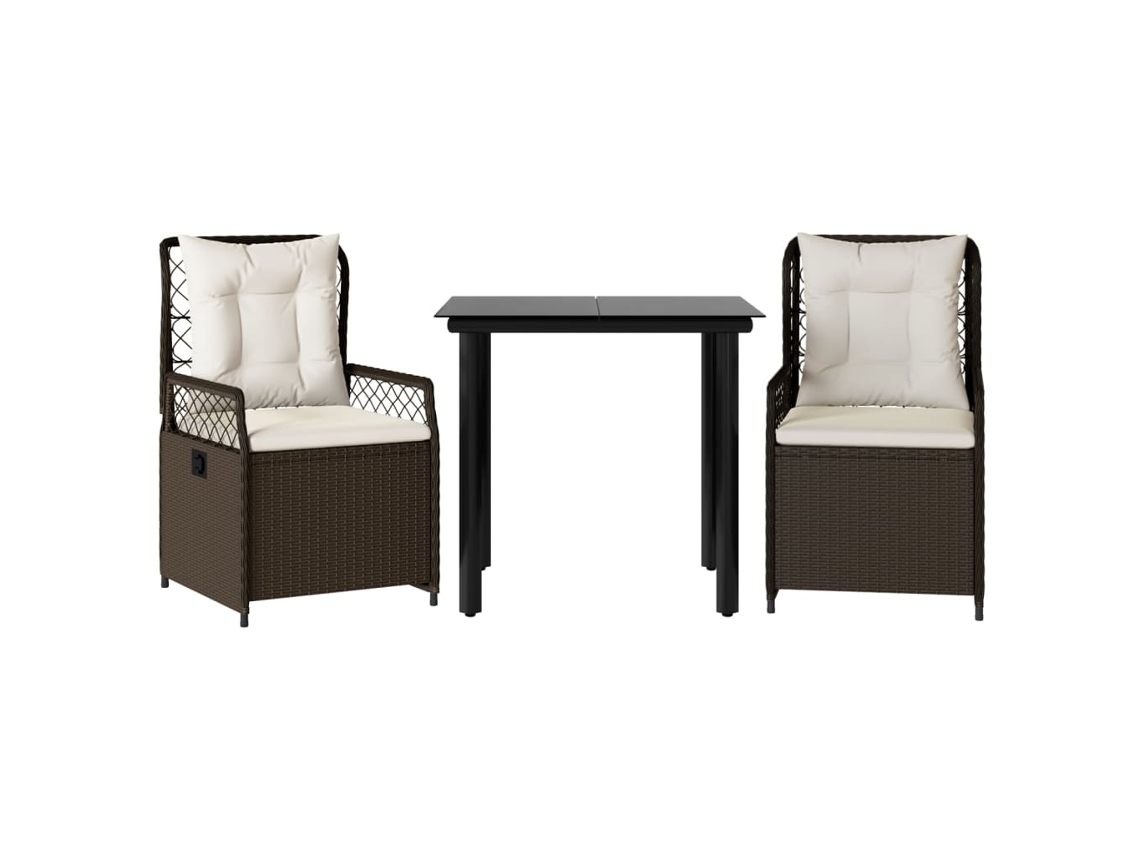Garden Dining Set, Garden Dining Sets Vidaxl Marrom Rattan / Vime (80 X 80 X 74 Cm)