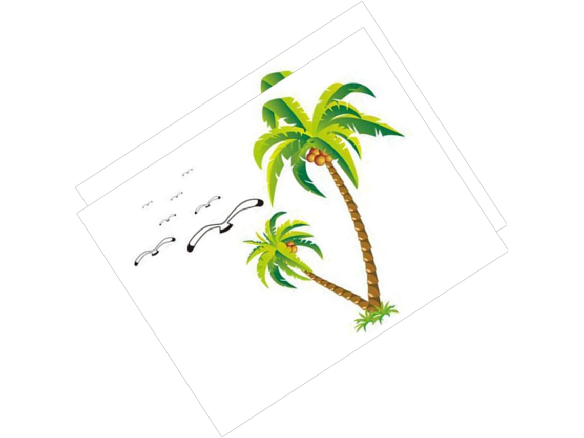 Conjunto De 2 Adesivos De Parede Removíveis Em Pvc Com Estampa De Coqueiro Para Decoração.