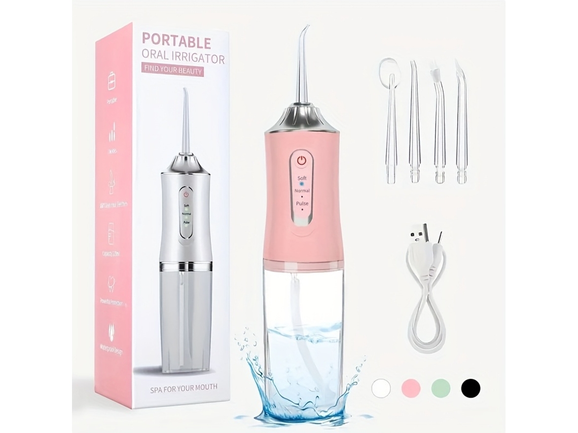 Conjunto Irrigador Sem Fio, 4 Bicos 360°, Cuidado Diário Gengivas, Massagem e Limpeza Profunda STELASPLEN