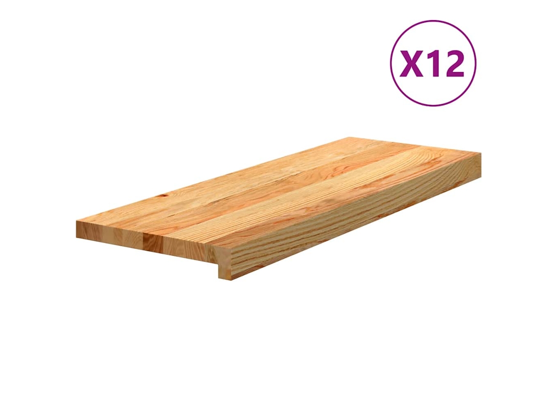 Vidaxl Tapetes De Escada 12 Pcs 70x30x2 Cm Carvalho Castanho-claro