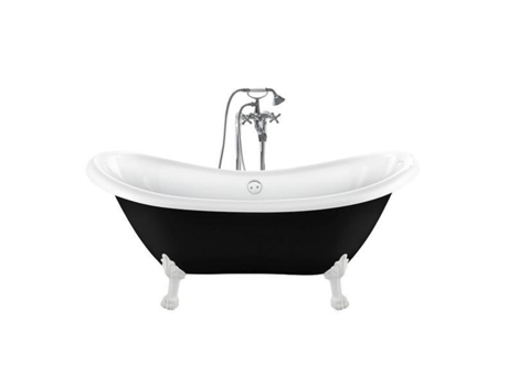 Banhista Com Pés Darlington Preto 175 Cm Pés Leão Brancos ROGIER & MOTHES