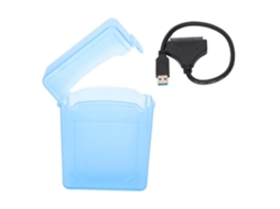 HURRISE Cabo Usb 3.0 Adaptador Sata para Usb 3.0 com Estojo Protetor Indicador Led de Conexão Azul de 2 5 Polegadas Para