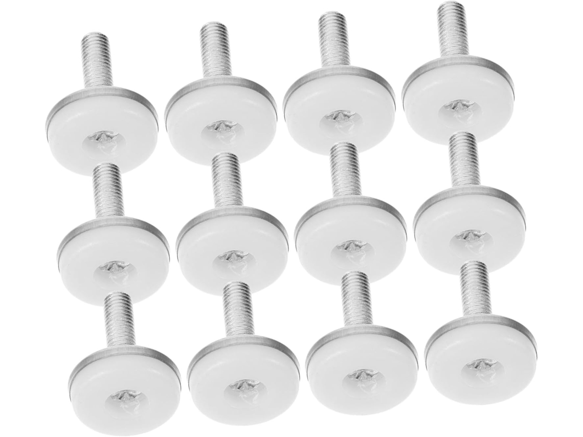 Conjunto De 12 Pés Niveladores Móveis Ajustáveis E Resistentes M8x25mm Em Ferro Nylon Antiferrugem