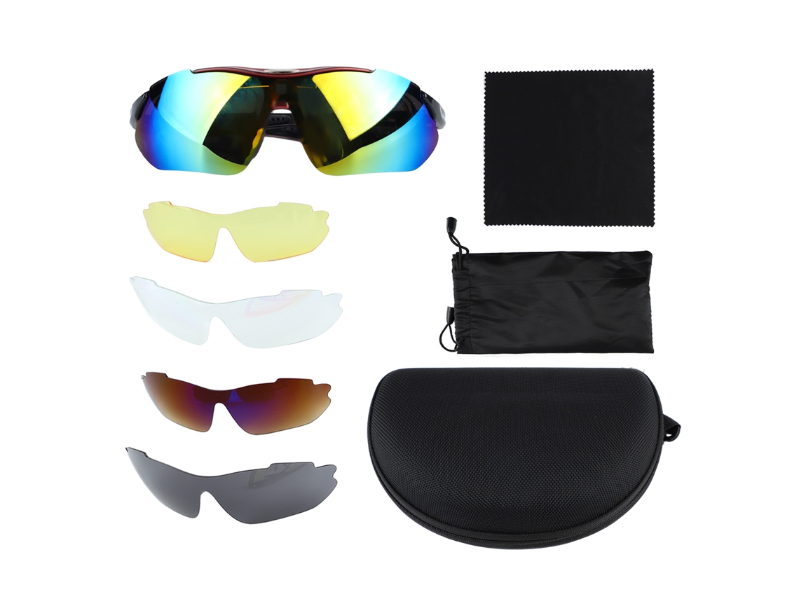 Business óculos de Sol Esportivos com 4 Lentes de Reposição | S/MARCA