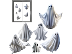 Fantasma Adesivo Para Janela, Decoração Gótica De Halloween, Dupla Face |